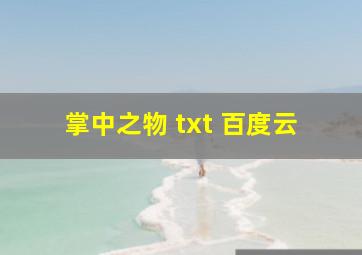 掌中之物 txt 百度云